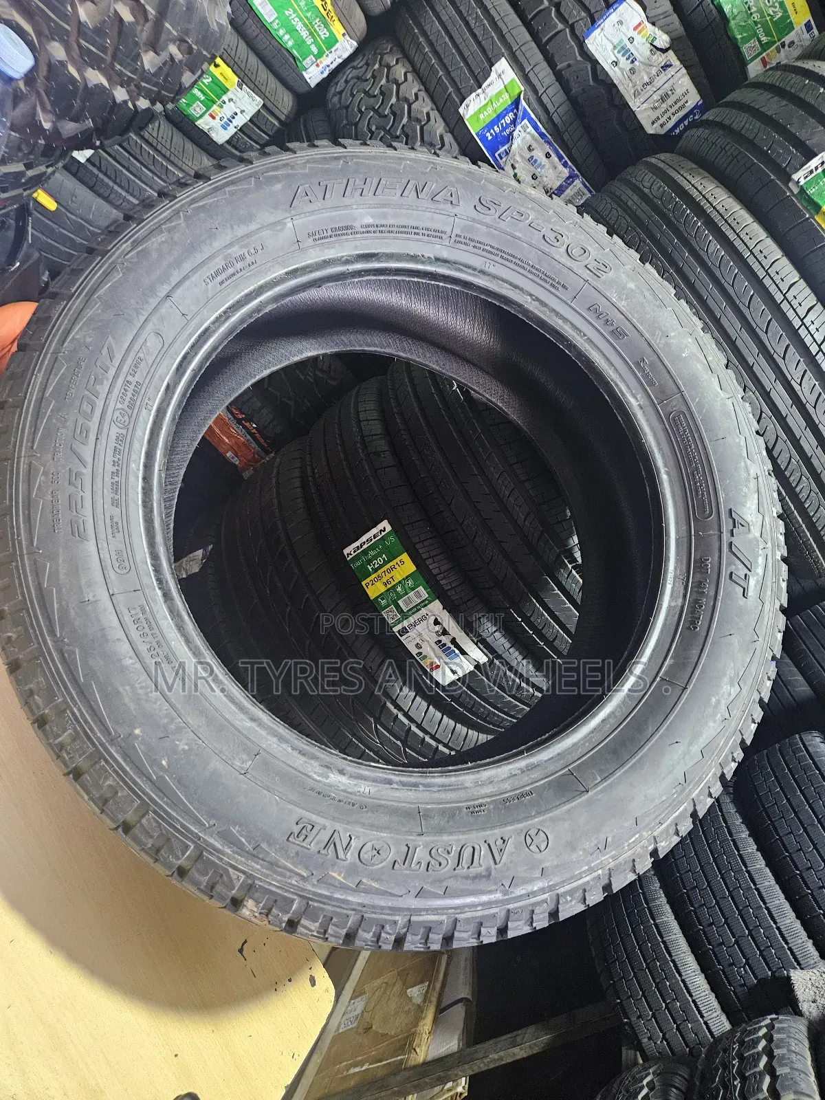 225 60 R17 Athena Tires Austone at 4rm China  but Very Original.