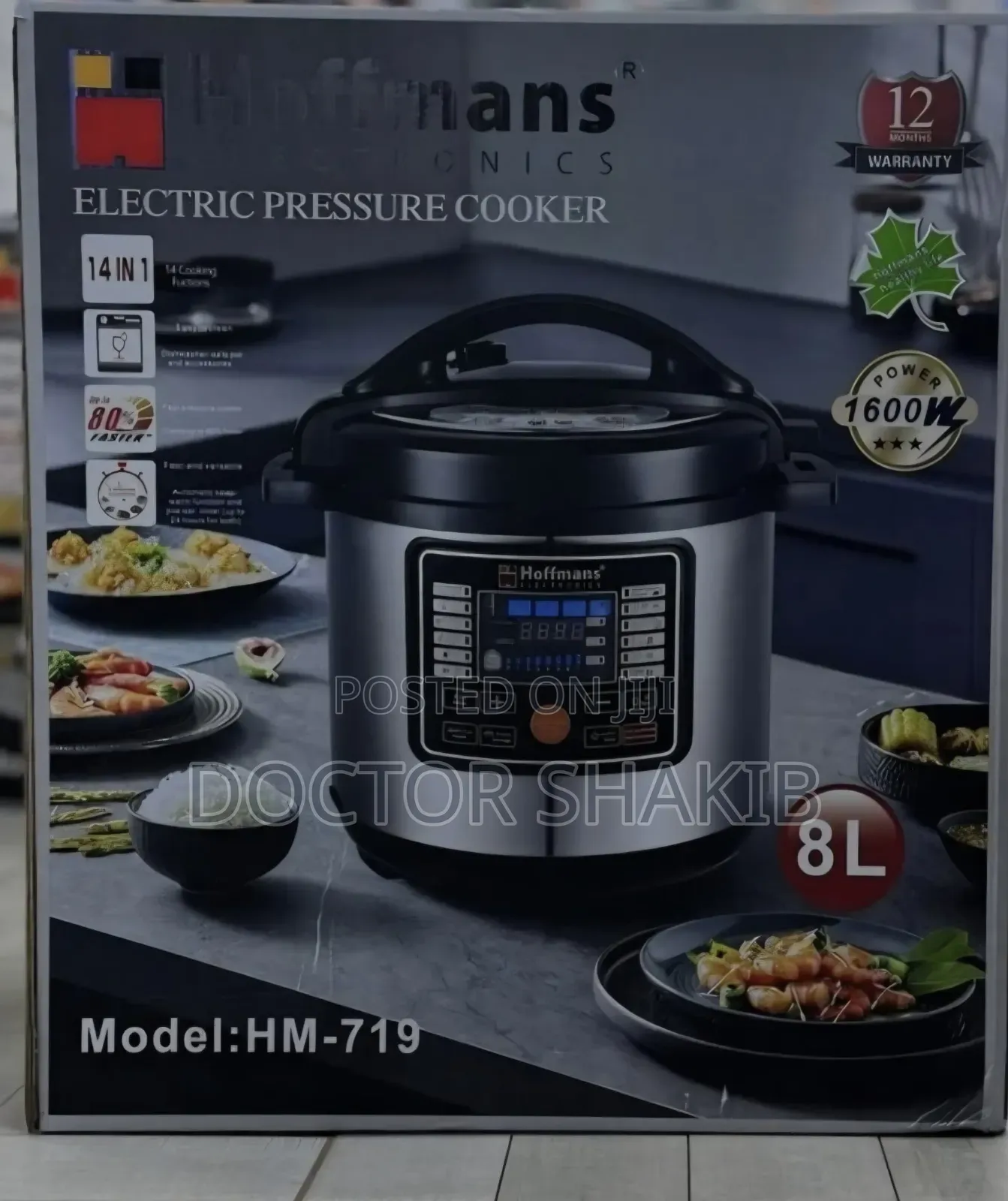 Hoffmans 8l / 8 L Iters Electric Multifunction Pressure Cooker