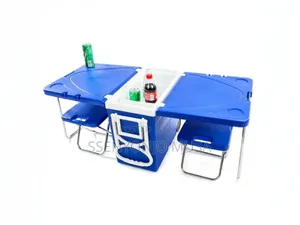 28l Outdoor Picnic Cooler Box With Folding Table Chairset –Insulated