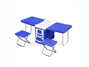 28l Outdoor Picnic Cooler Box With Folding Table Chairset –Insulated