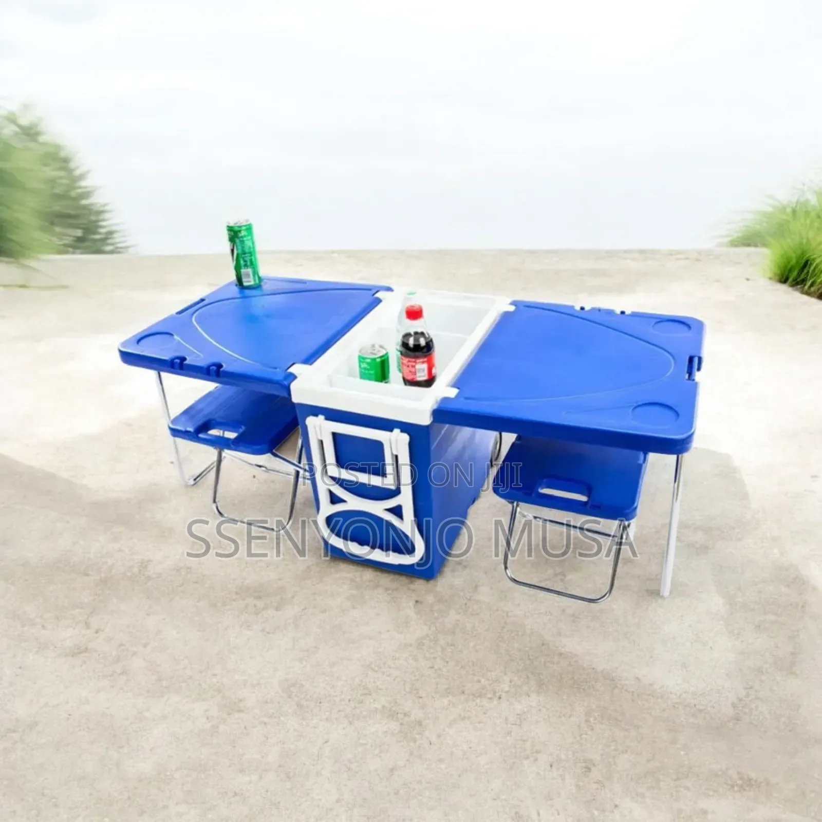 28l Outdoor Picnic Cooler Box With Folding Table Chairset –Insulated