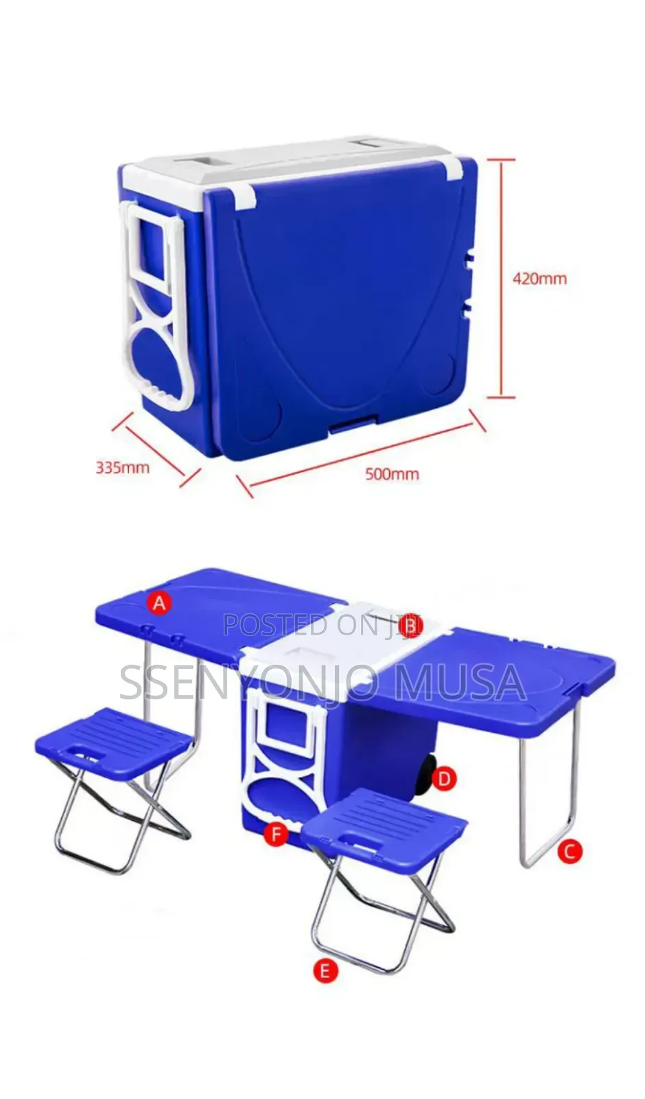 28l Outdoor Picnic Cooler Box With Folding Table Chairset –Insulated