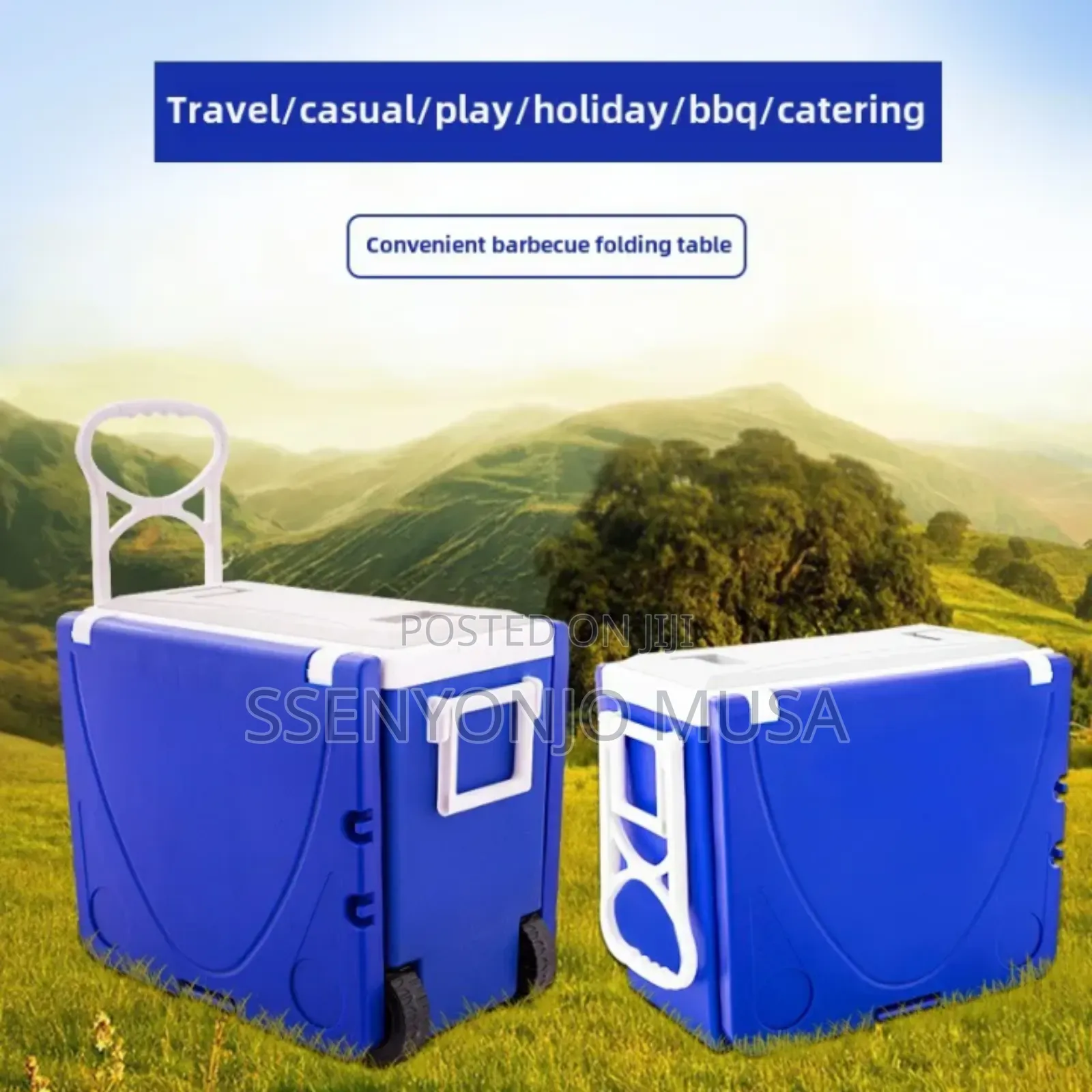 28l Outdoor Picnic Cooler Box With Folding Table Chairset –Insulated