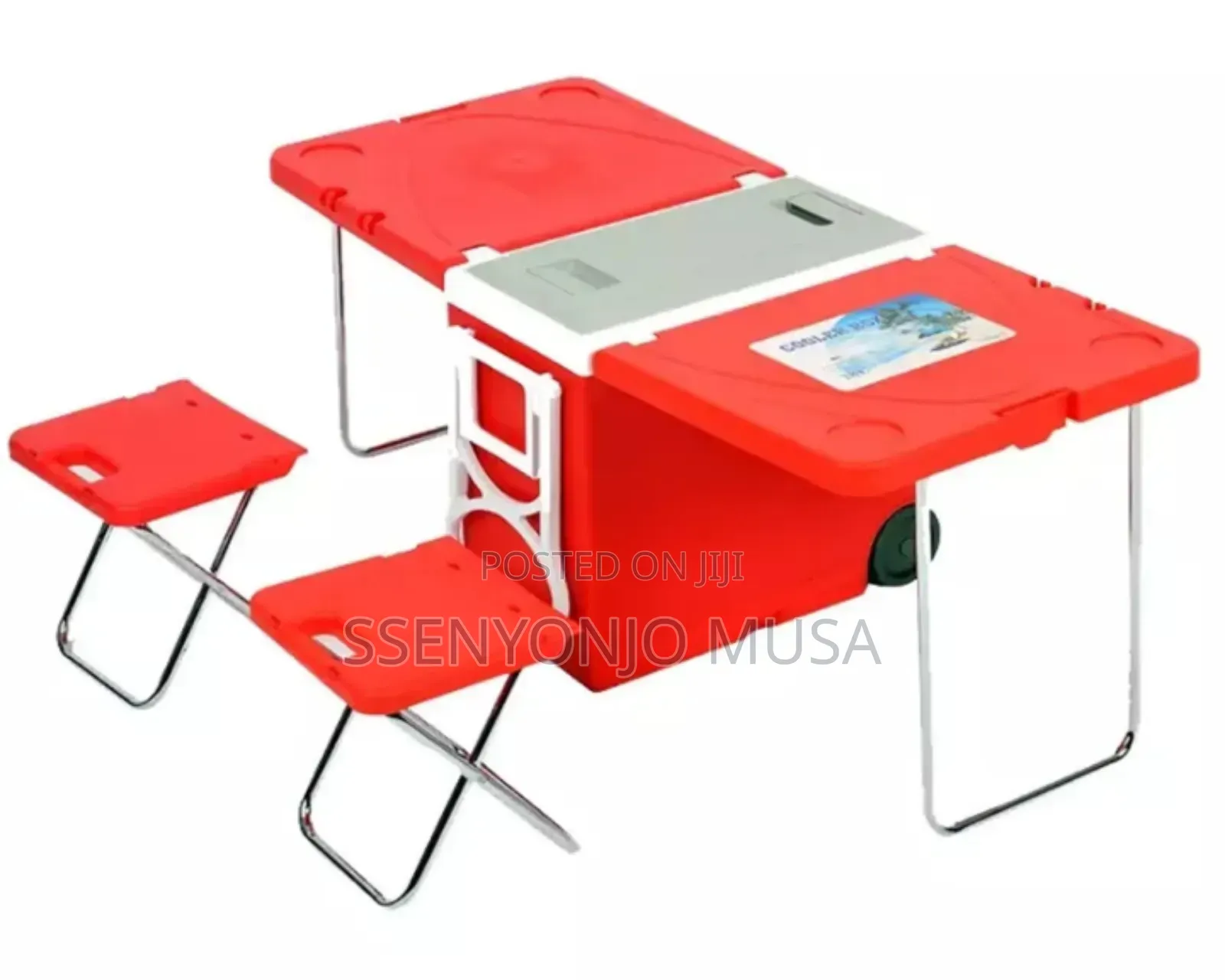 28l Outdoor Picnic Cooler Box With Folding Table Chairset –Insulated