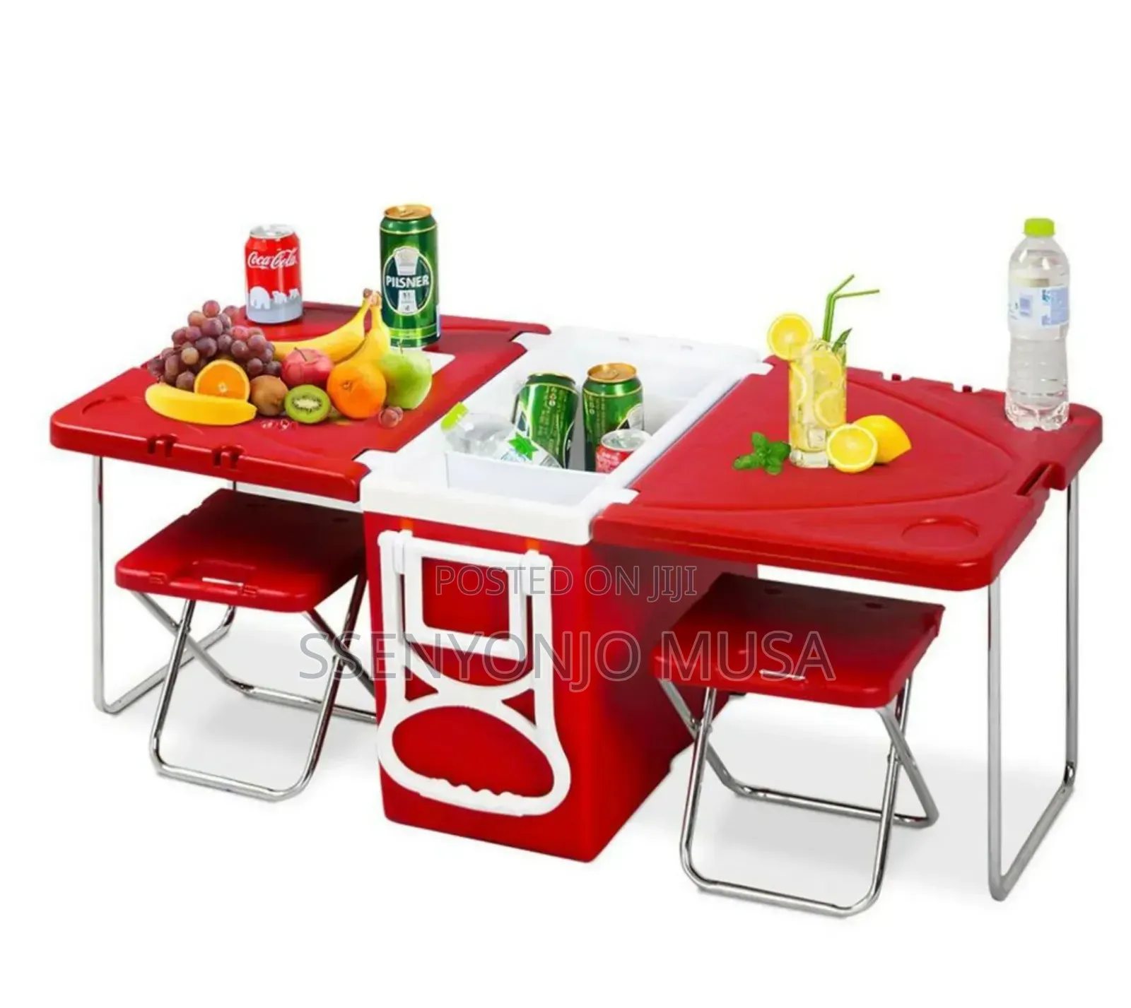 28l Outdoor Picnic Cooler Box With Folding Table Chairset –Insulated