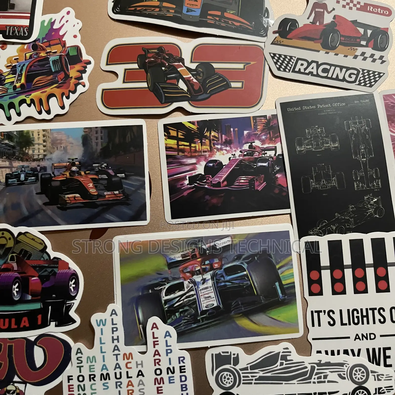 Race Cars/ Racing Laptop/ Game Console Stickers.
