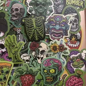 Green Skull Graphic Stickers for Laptops/ Tablets / iPad Covers