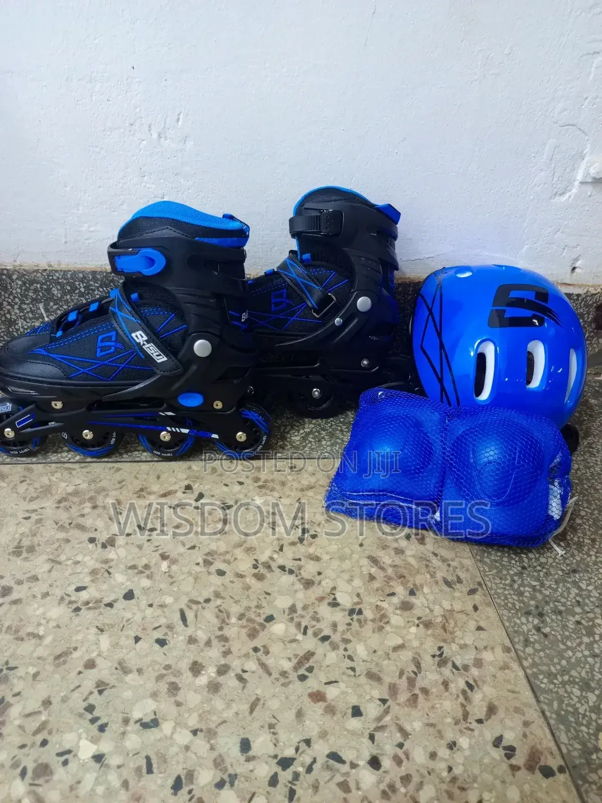 Inline Roller Skates and Safety Equipment Set