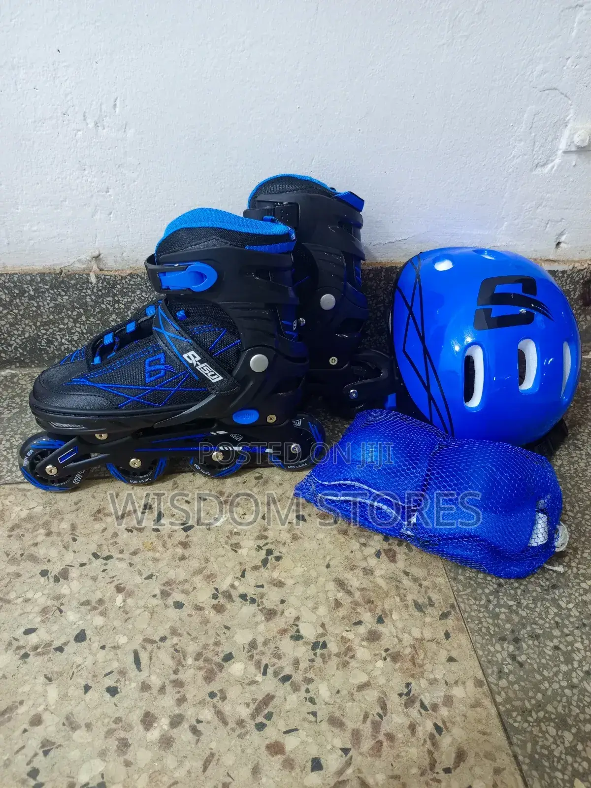 Inline Roller Skates and Safety Equipment Set