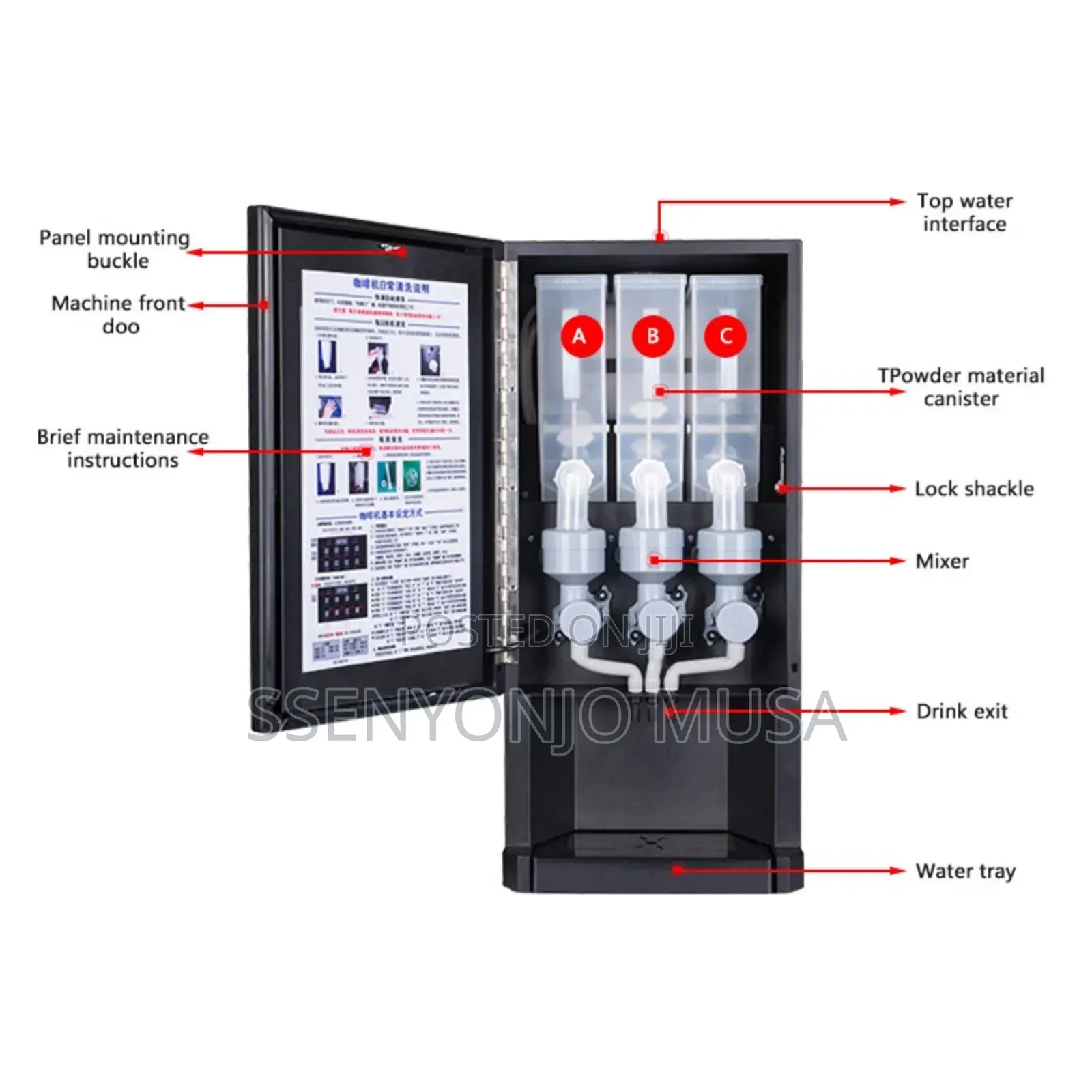 Commercial 3-Flavor Instant Coffee Machine – Office Restaurant Hot