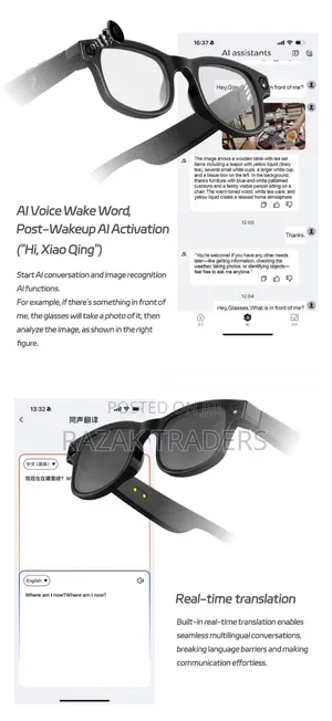 Smart Glasses With Camera, Hd Camera Glasses for Men Women,1080p Video