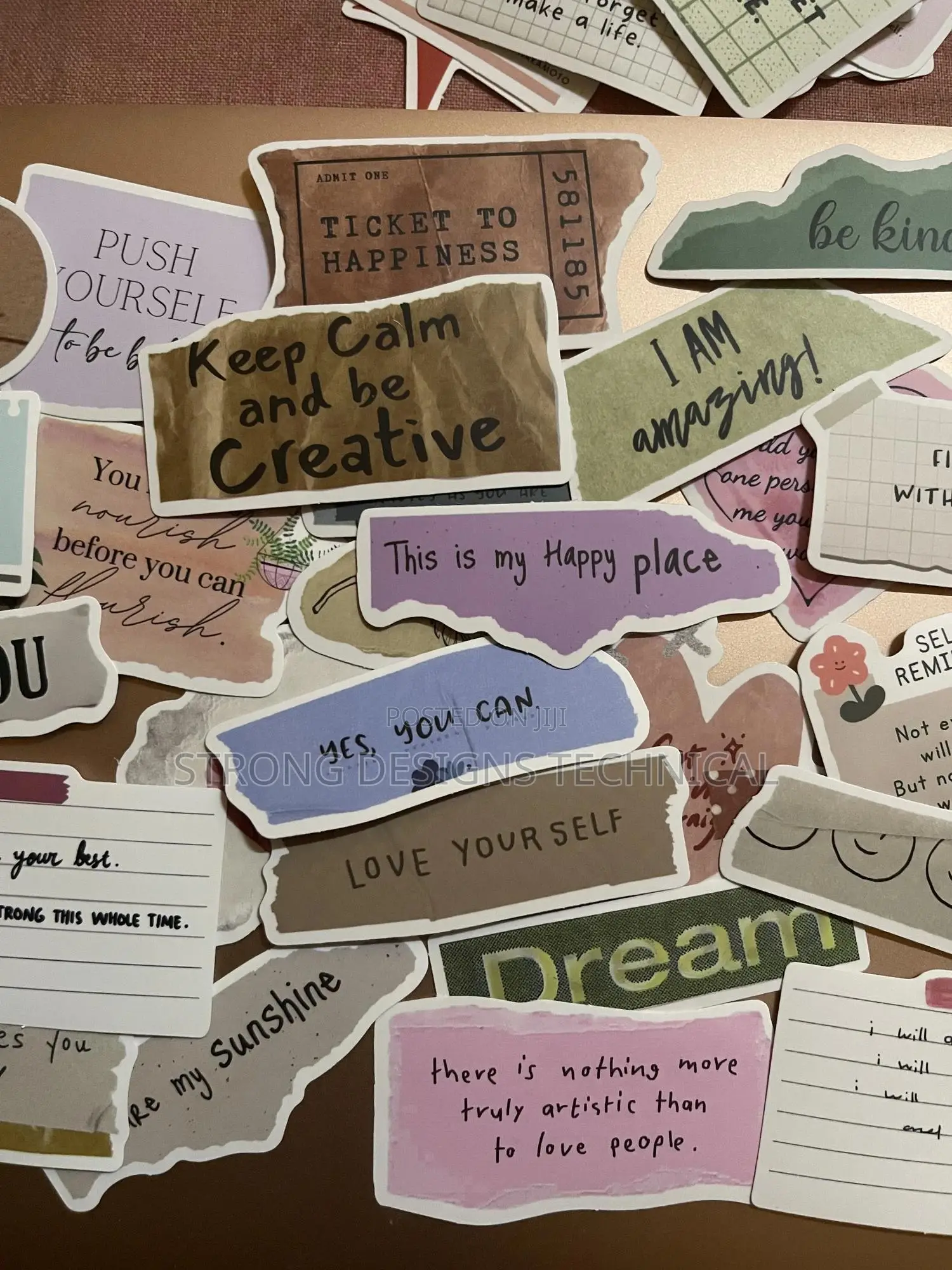 Positive Text Notes Stickers for / Laptops/ Gaming Controllers/ Books