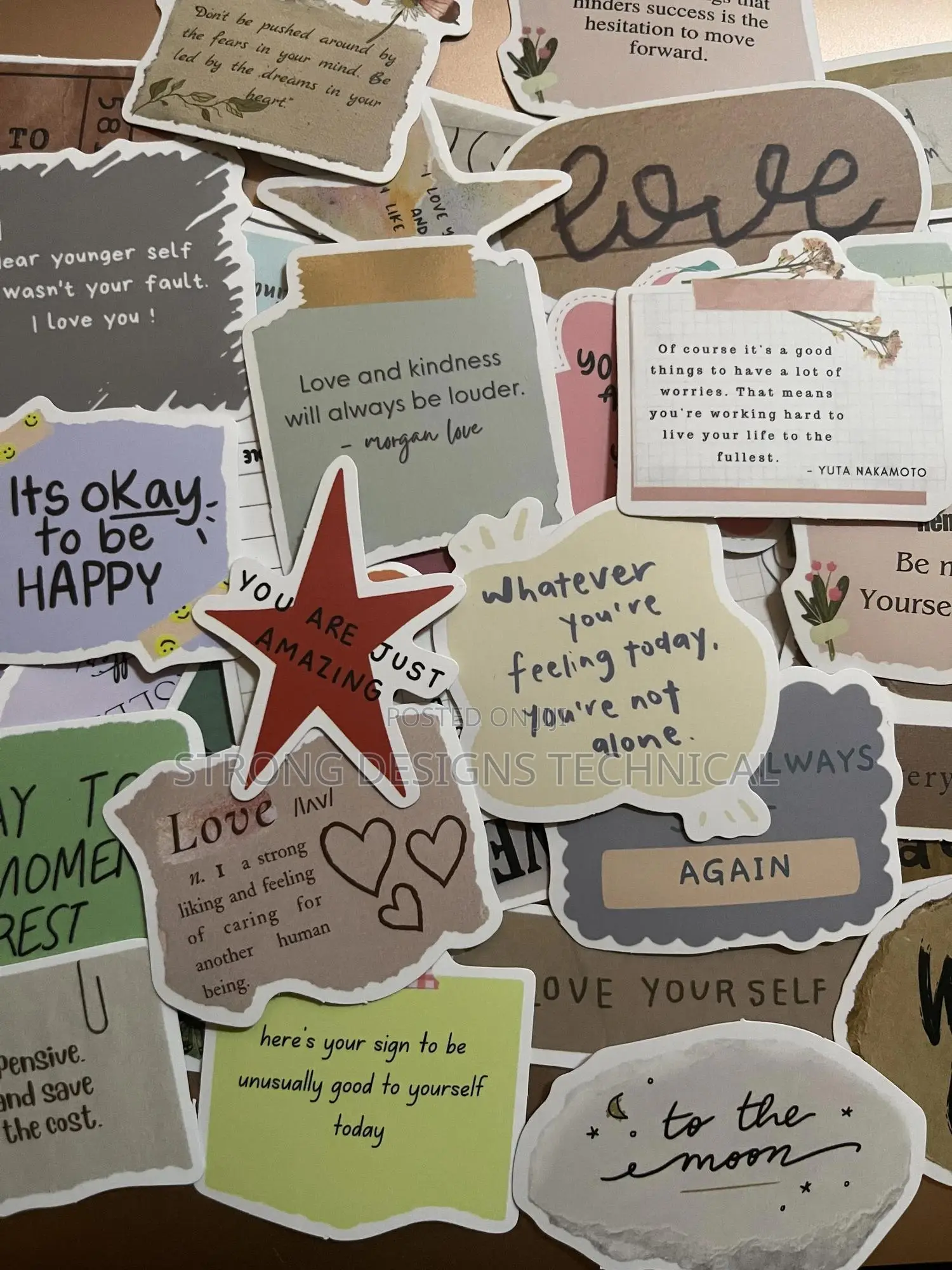 Positive Text Notes Stickers for / Laptops/ Gaming Controllers/ Books
