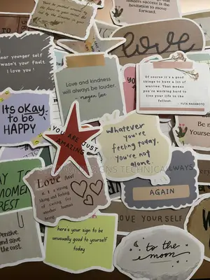 Positive Text Notes Stickers for / Laptops/ Gaming Controllers/ Books