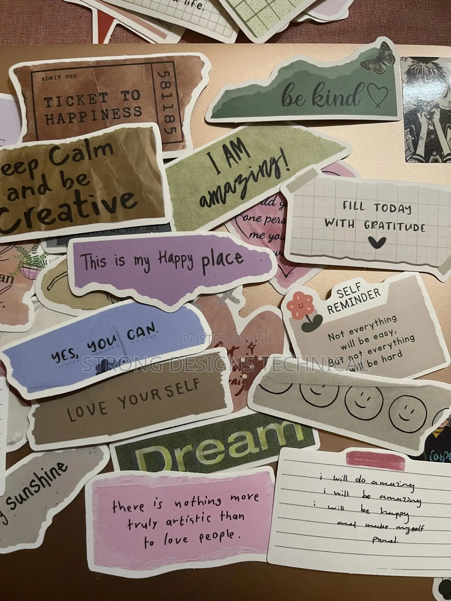 Positive Text Notes Stickers for / Laptops/ Gaming Controllers/ Books
