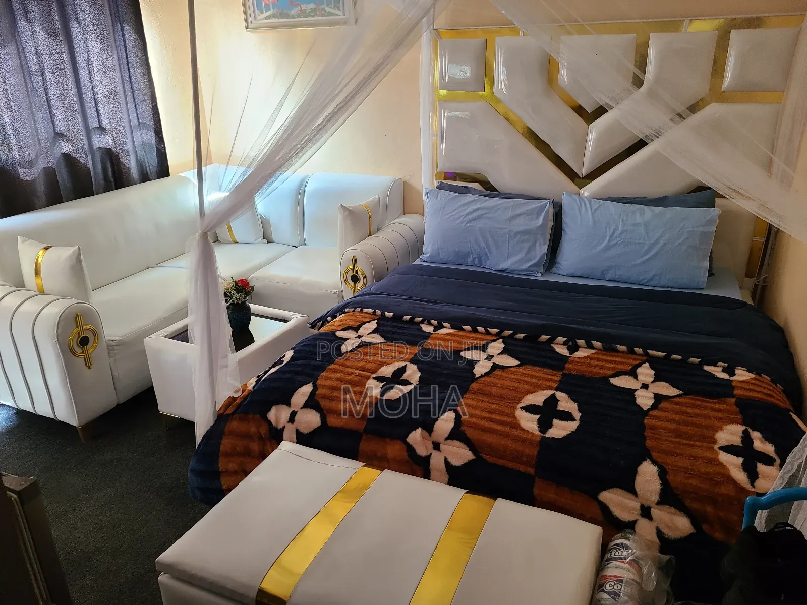 New Furniture for Sale King's Bed 5by6 With Automan and Lsofa,Table