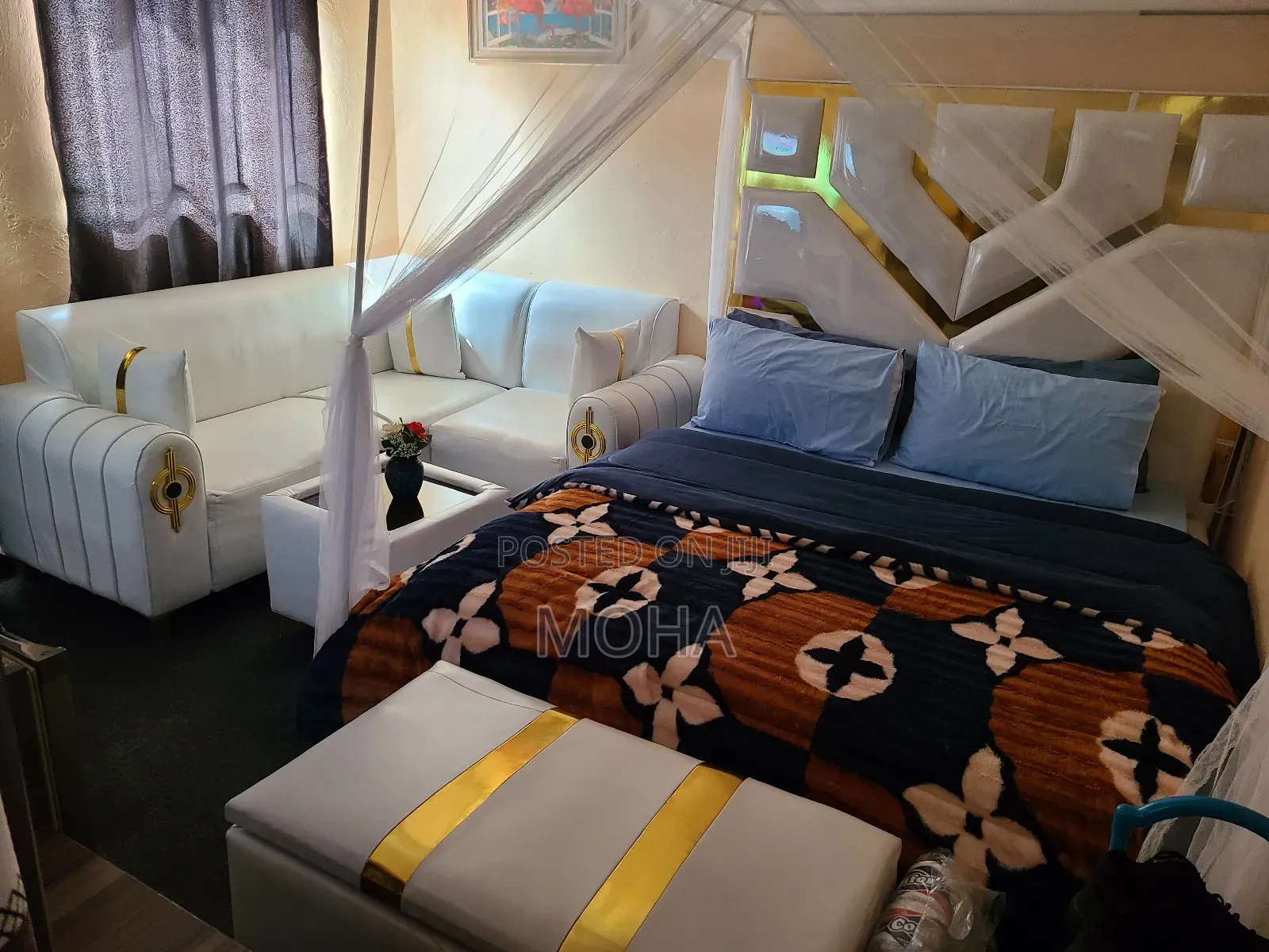 New Furniture for Sale King's Bed 5by6 With Automan and Lsofa,Table