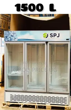 SPJ 1500l 3-Door Display Chiller Fridge, Commercial Beverage Cooler