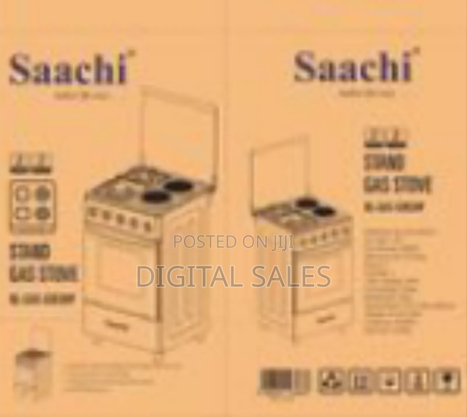 Saachi Electric Cooker With 2 Gas Burners, 2 Hot Plates and Oven