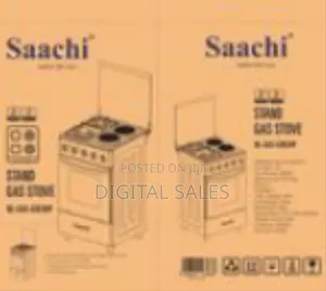Saachi Electric Cooker With 2 Gas Burners, 2 Hot Plates and Oven