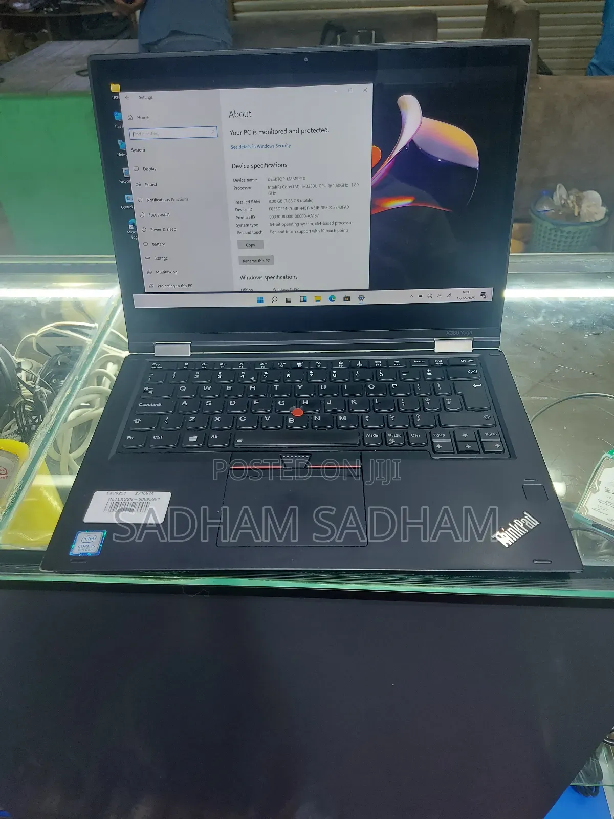 Laptop Lenovo ThinkPad X380 Yoga 8GB Intel Core I5 SSHD (Hybrid) 256GB