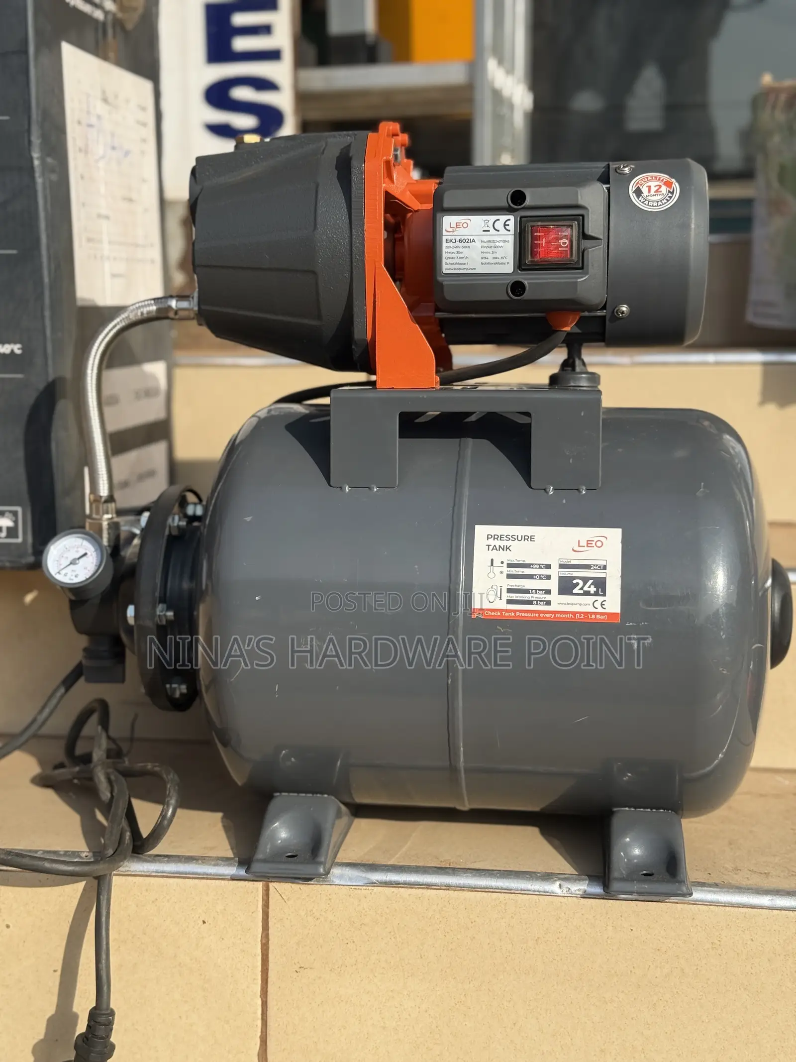 Water Pressure Booster Tank and Pump