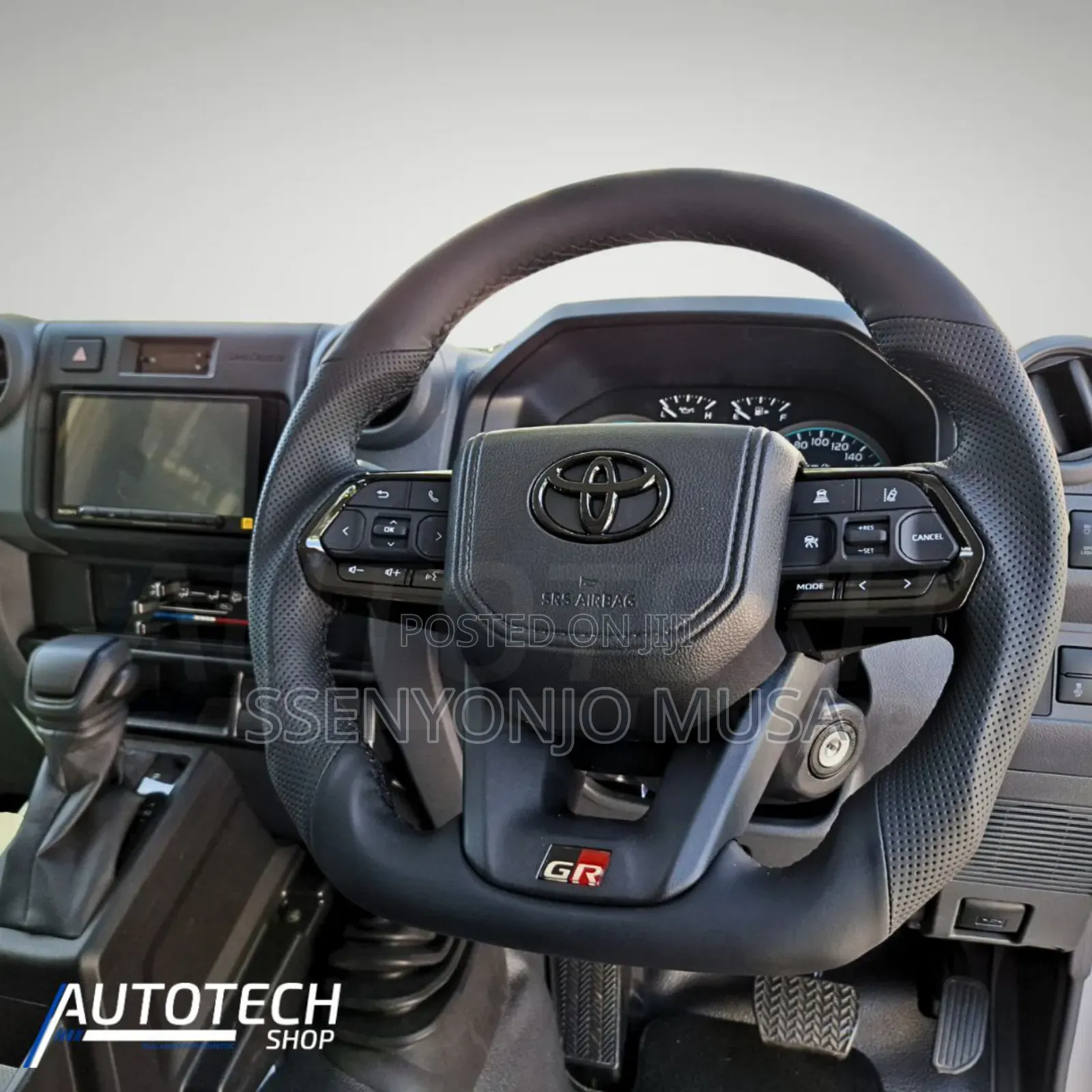 Gr Style Carbon Fiber Leather Steering Wheel for Toyota Land Cruiser