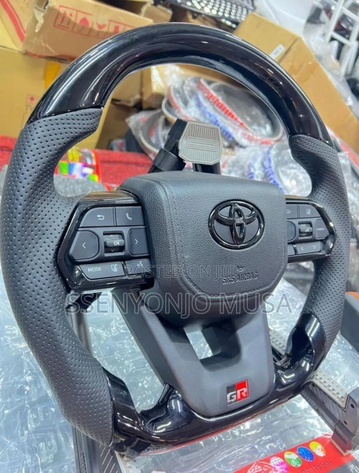 Gr Style Carbon Fiber Leather Steering Wheel for Toyota Land Cruiser