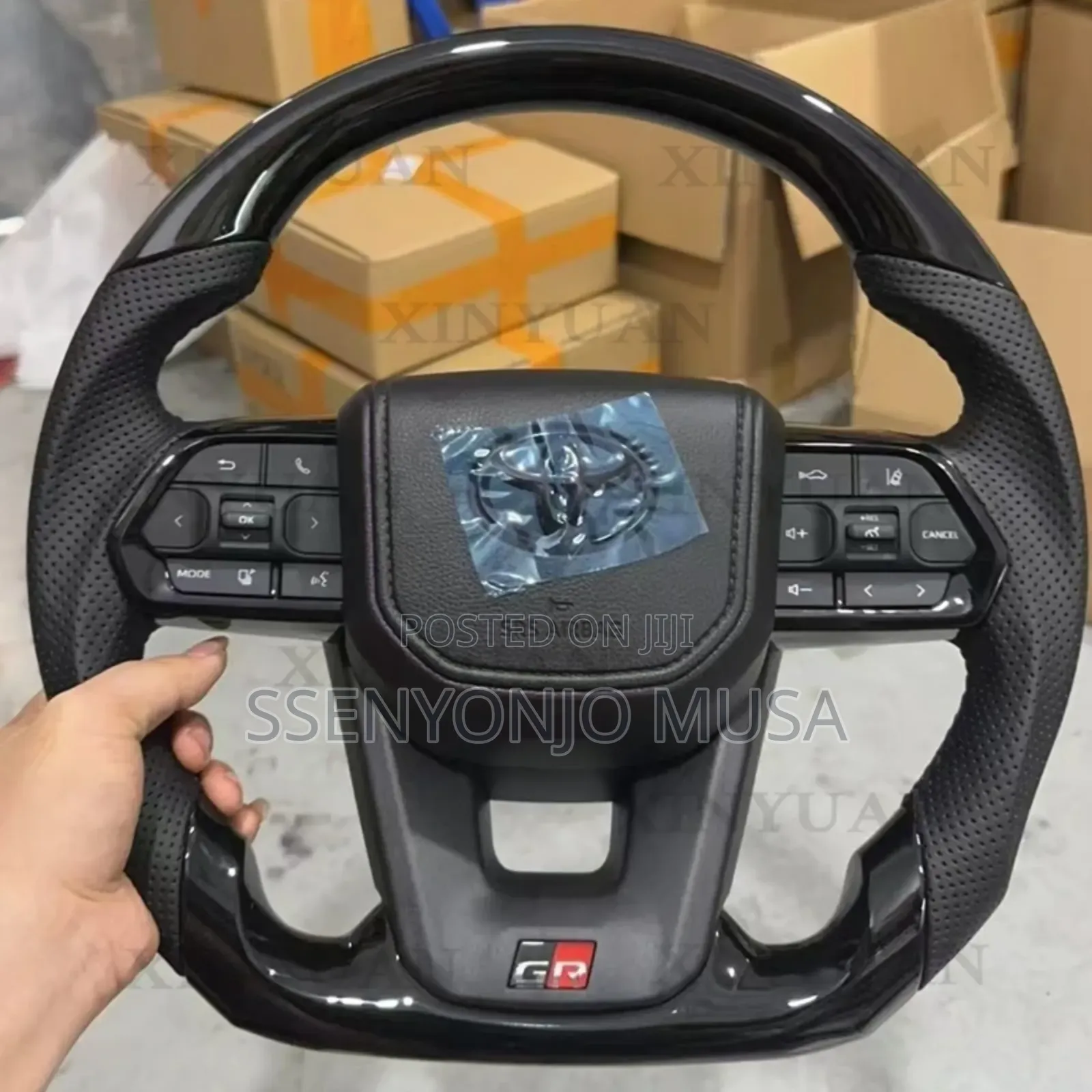 Gr Style Carbon Fiber Leather Steering Wheel for Toyota Land Cruiser