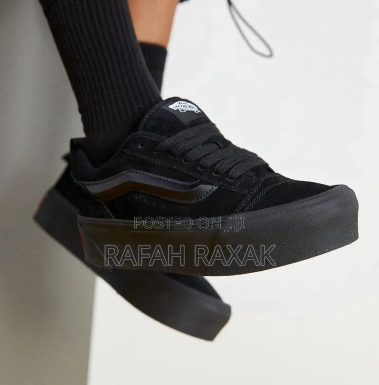Original Triple Black Big Sole Vans Knu Skool Sneakers