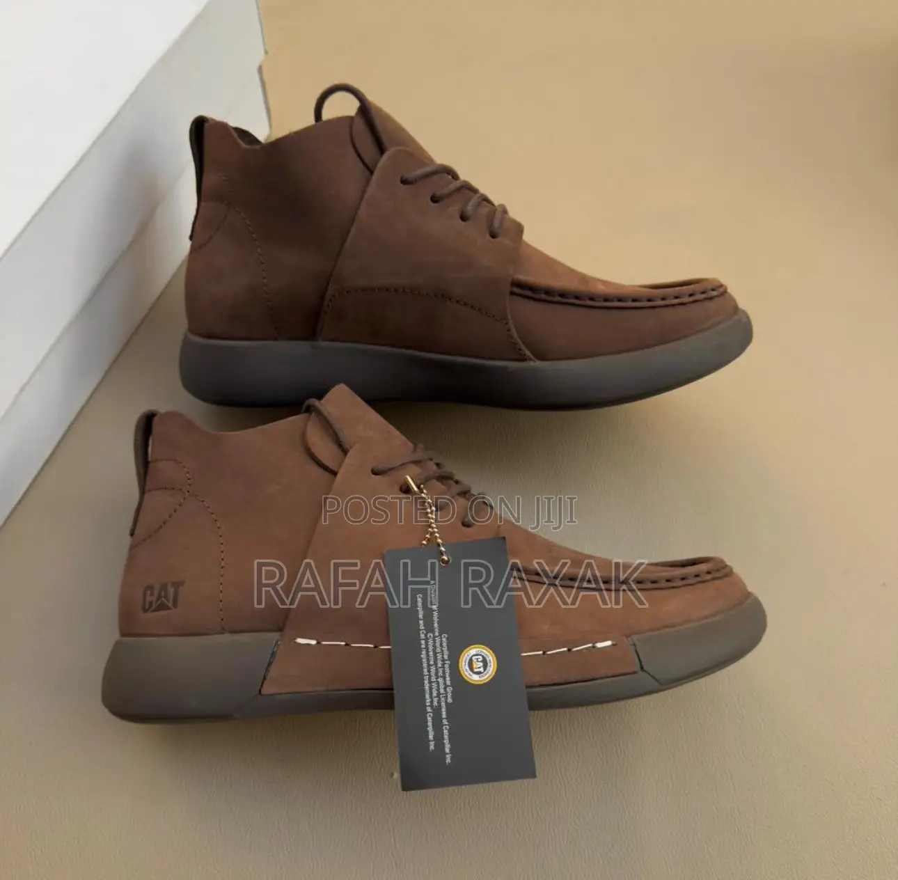 Original Men’S Coffee Brown Caterpillar (Cat) Chukka Leather Boots
