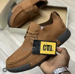 Men’S Brown Cat Casual Premium Leather Low Shoes
