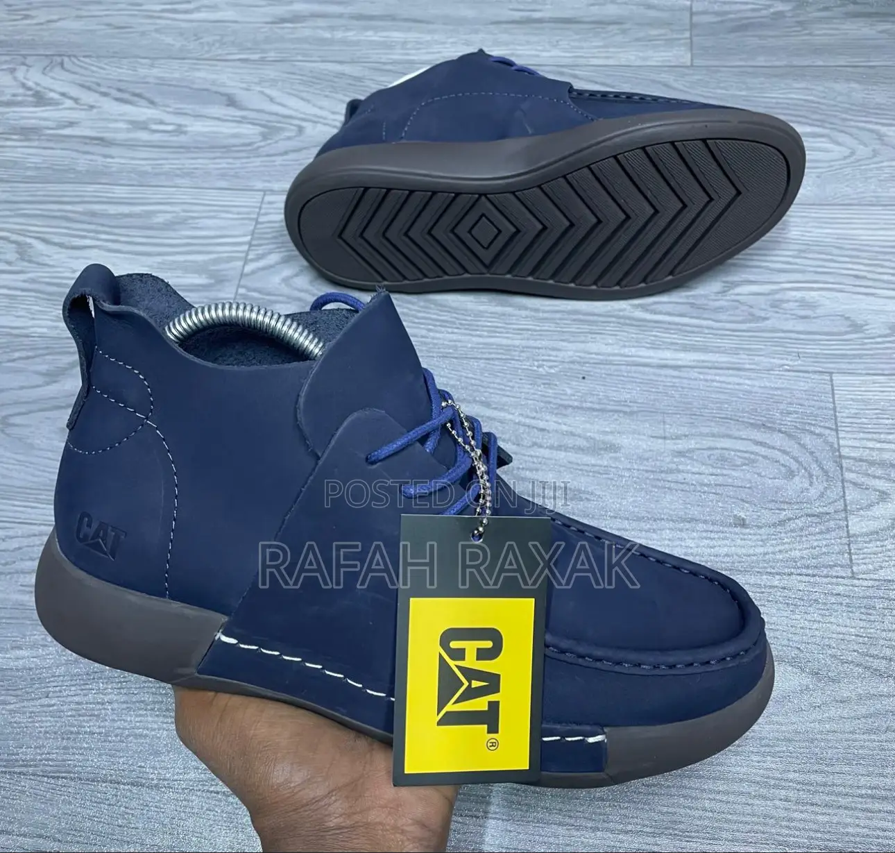 Original Men’S Blue Caterpillar (Cat) Casual Leather Boots