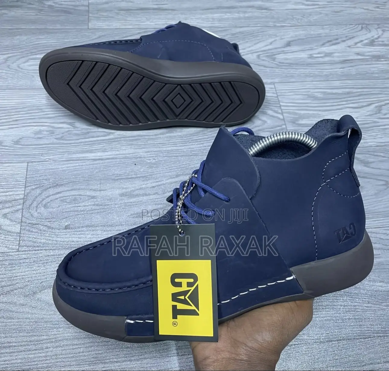 Original Men’S Blue Caterpillar (Cat) Casual Leather Boots