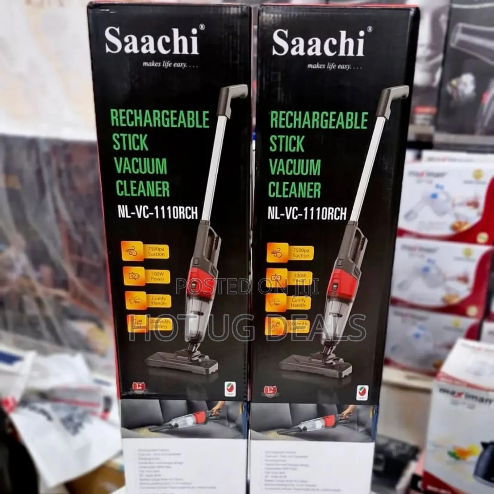 Saachi 2-in-1 Rechargeable Cordless Stick Vacuum Cleaner.