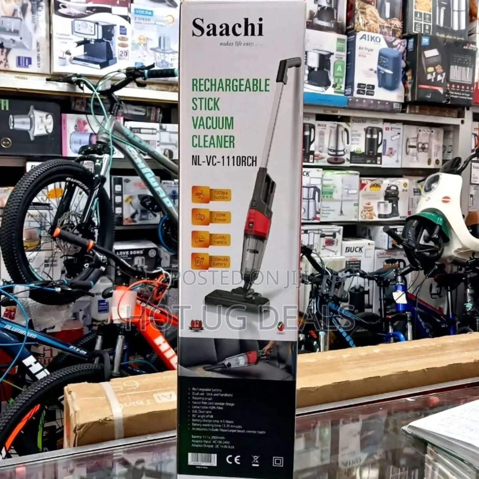 Saachi 2-in-1 Rechargeable Cordless Stick Vacuum Cleaner.