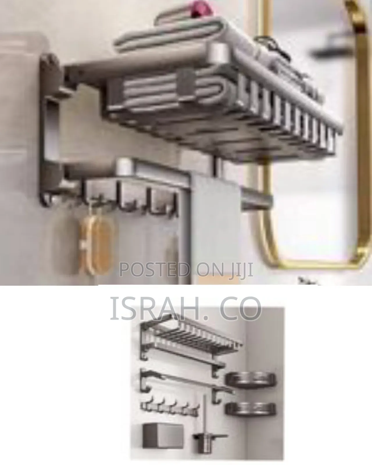 Complete Modern Aluminum Bathroom Accessory and Storage Set