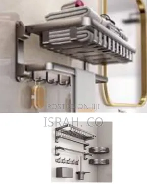 Complete Modern Aluminum Bathroom Accessory and Storage Set