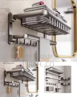 Complete Modern Aluminum Bathroom Accessory and Storage Set