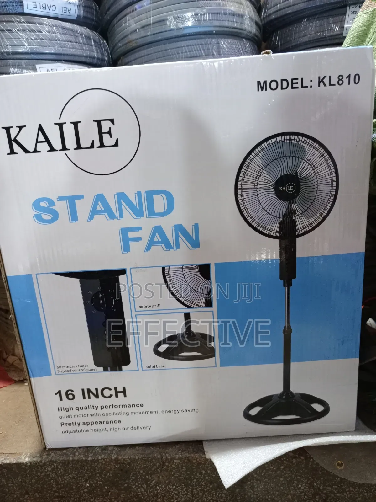 Kaile 16" Adjustable Stand Fan, Model Kl810.