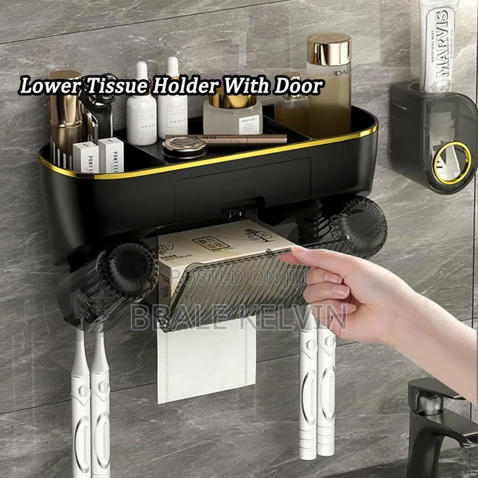 Toothbrush Holders Wall Mounted With Toothpaste Dispenser