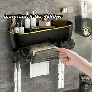 Toothbrush Holders Wall Mounted With Toothpaste Dispenser
