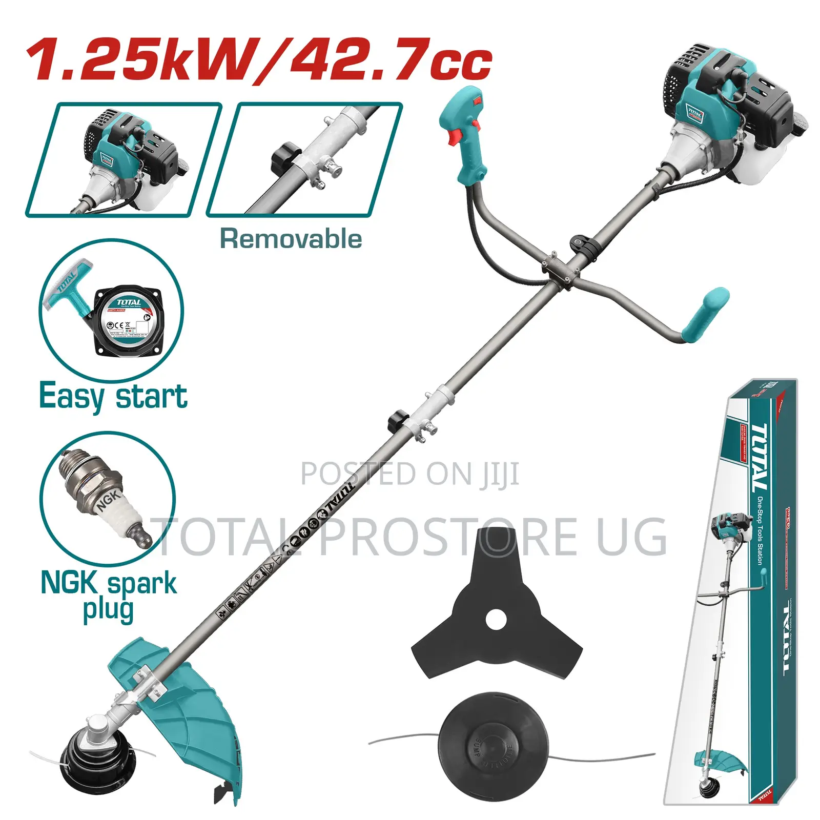 Gasoline Grass Trimmer and Brush Cutter 1.25kw / 42.7cc.