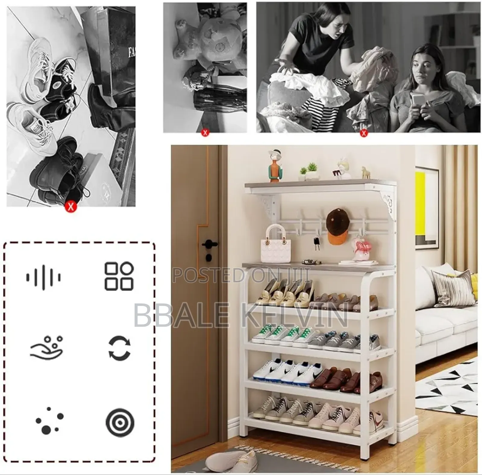 Strong Metallic Shoe Rack Stainless Steel