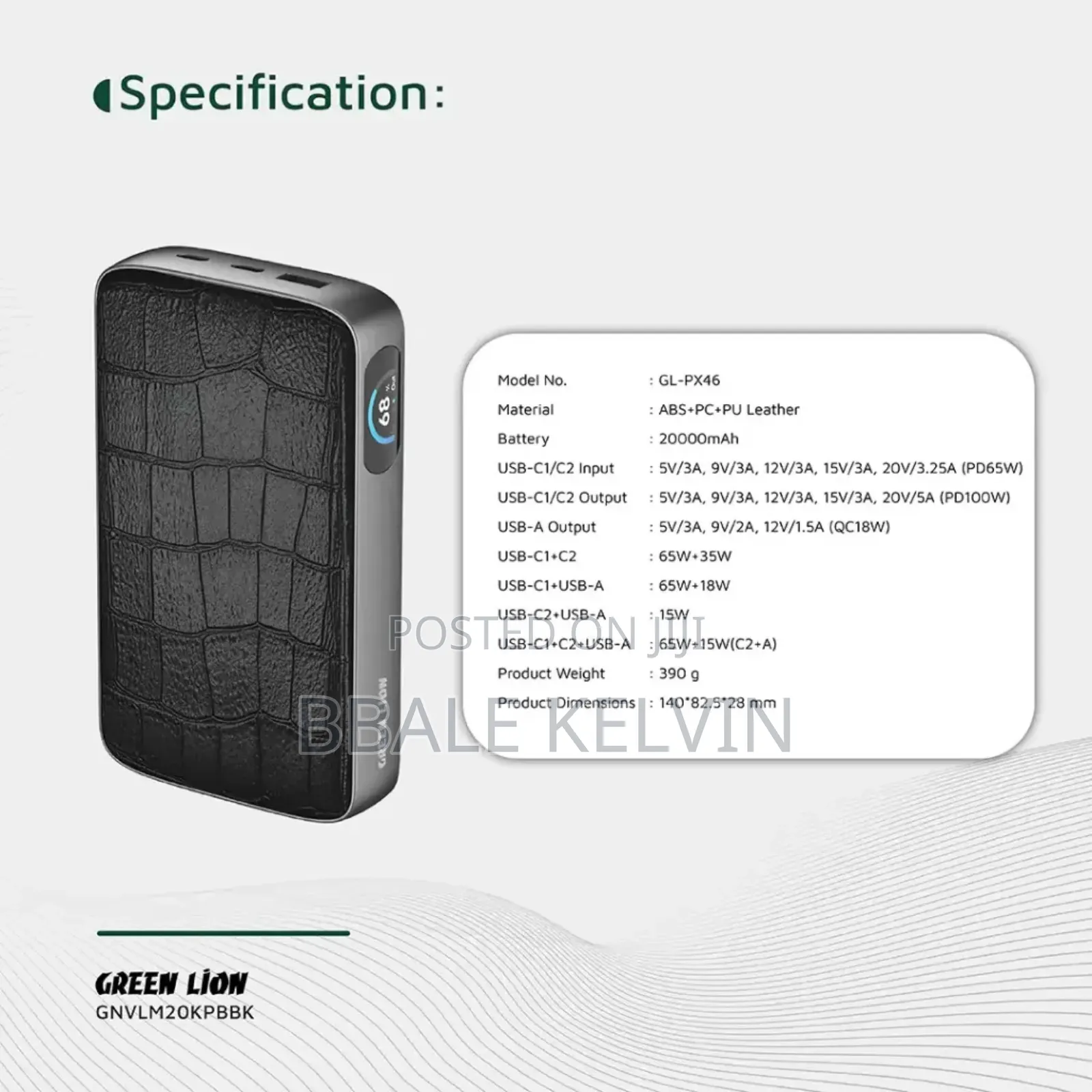 Green Lion Valmont 20,000mah Power Bank 100w