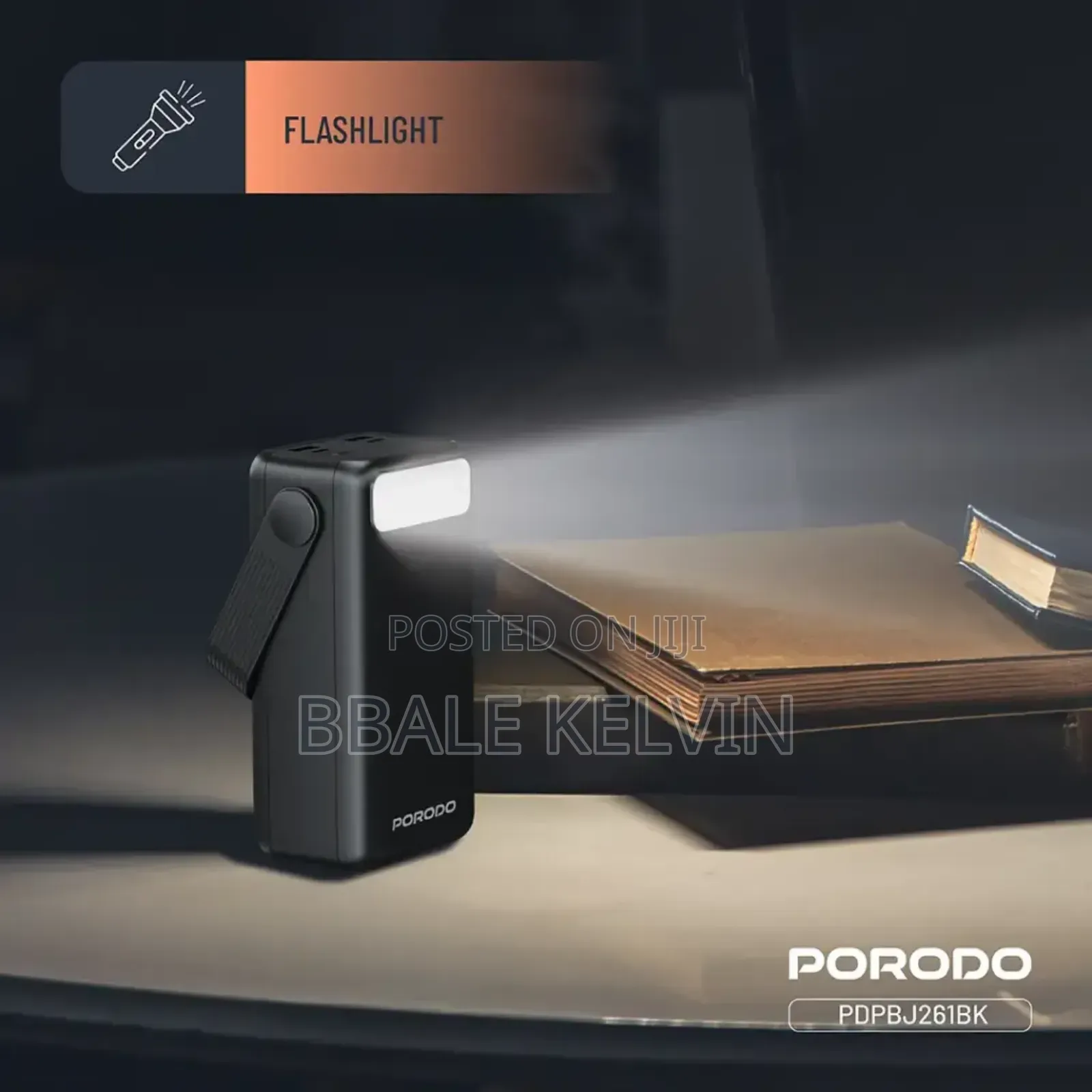 Porodo Lara 30000mah Power Bank With Integrated Cables and Flashlight