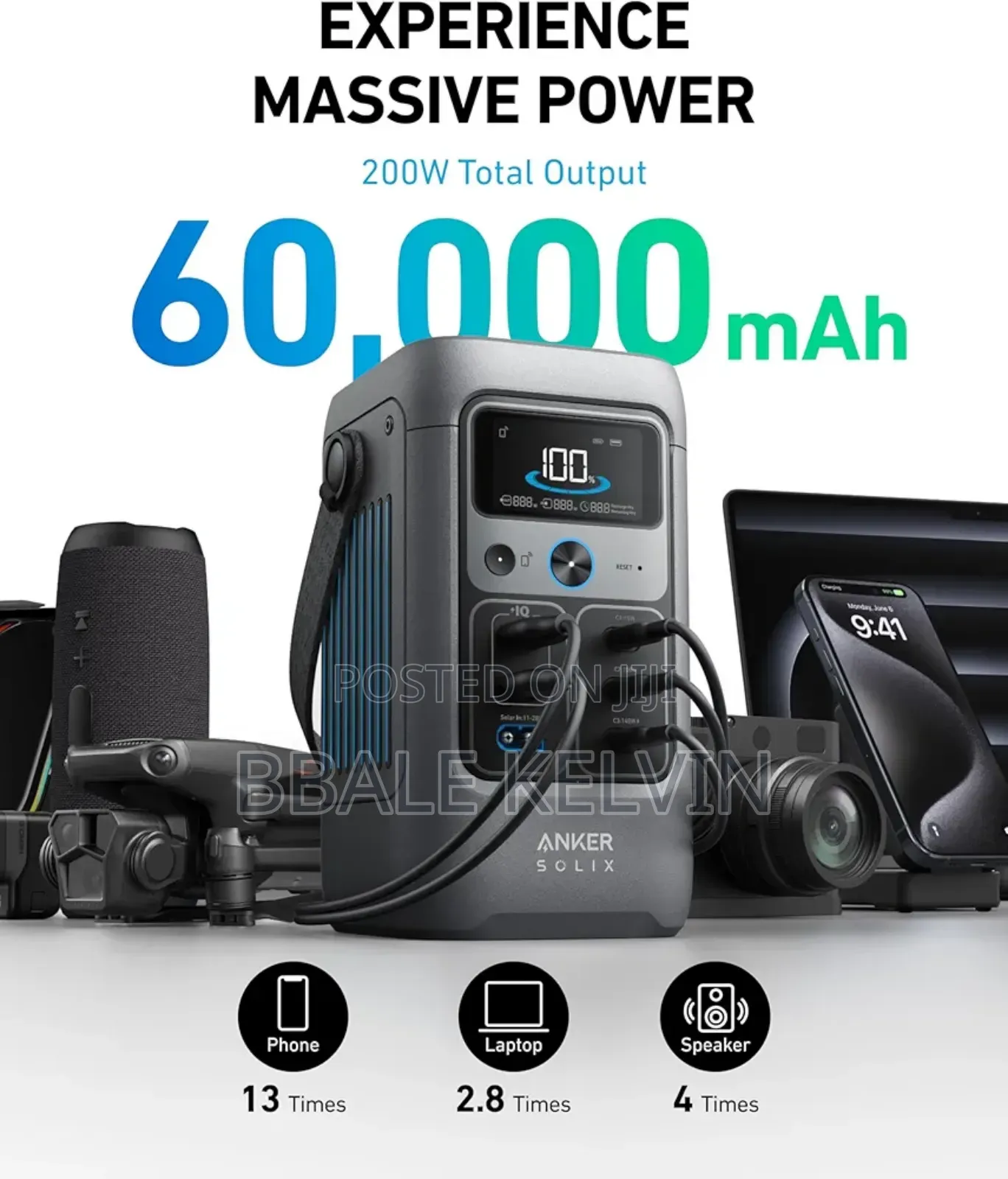 Anker Solix C200 Dc Power Bank Station (60,000mah) 192wh Power Station