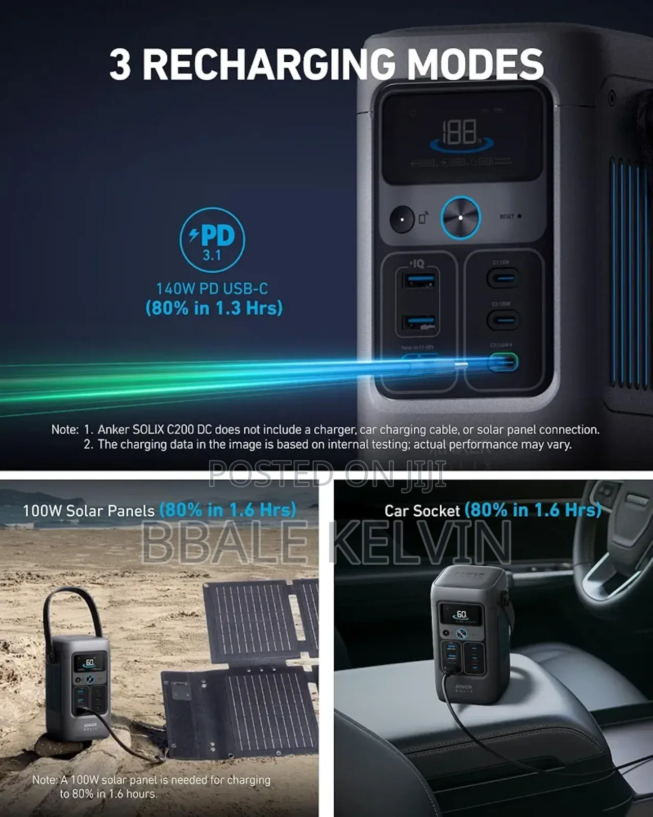 Anker Solix C200 Dc Power Bank Station (60,000mah) 192wh Power Station