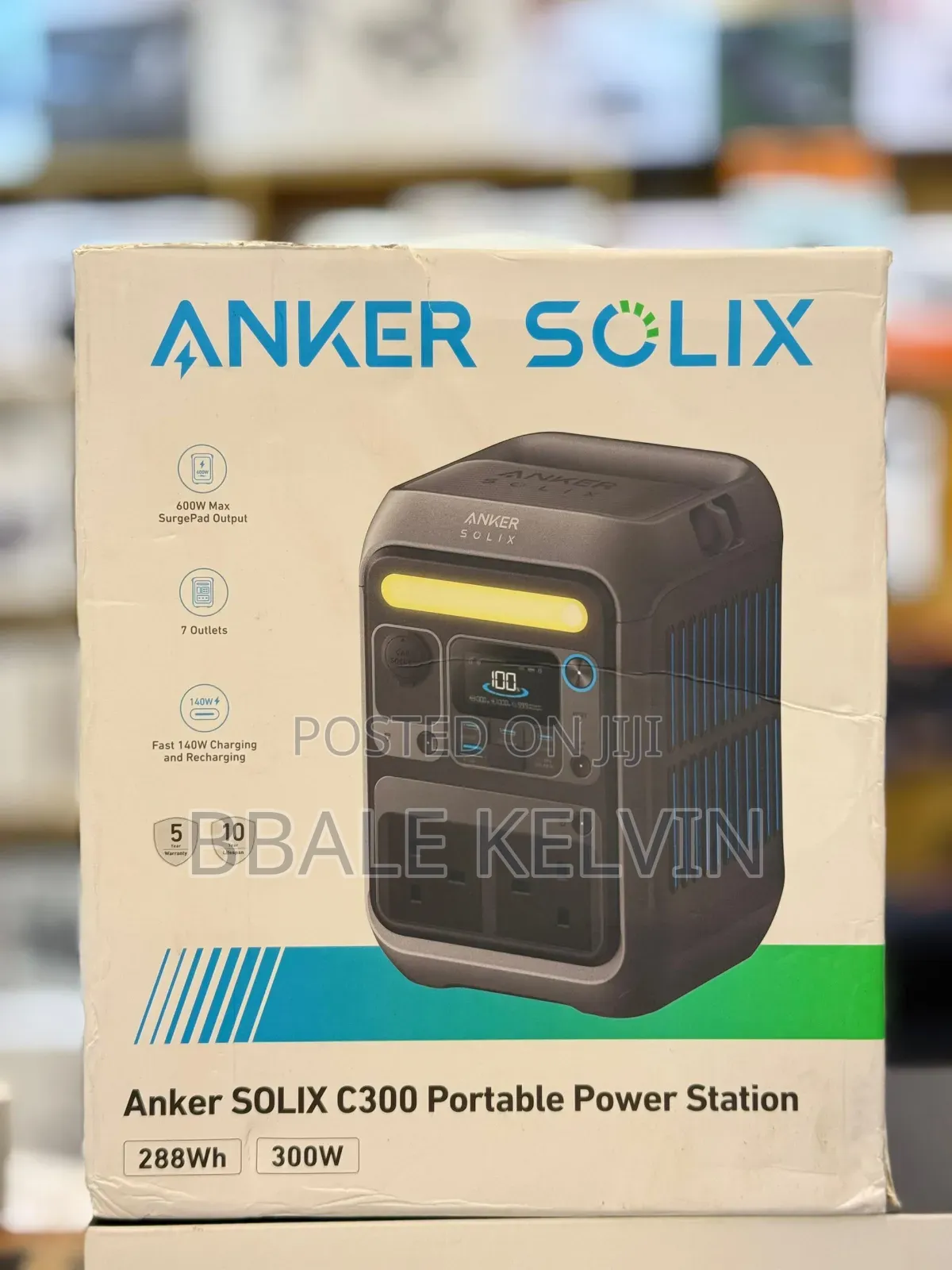 Anker Solix C300x 288wh Portable Power Station, 300w (600w Surge)