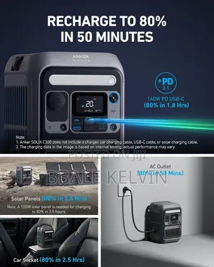 Anker Solix C300x 288wh Portable Power Station, 300w (600w Surge)